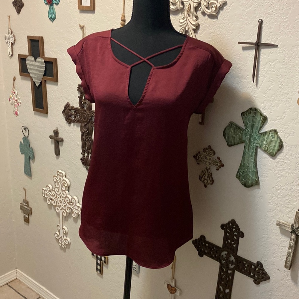 Express maroon dress shirt size x’s mall